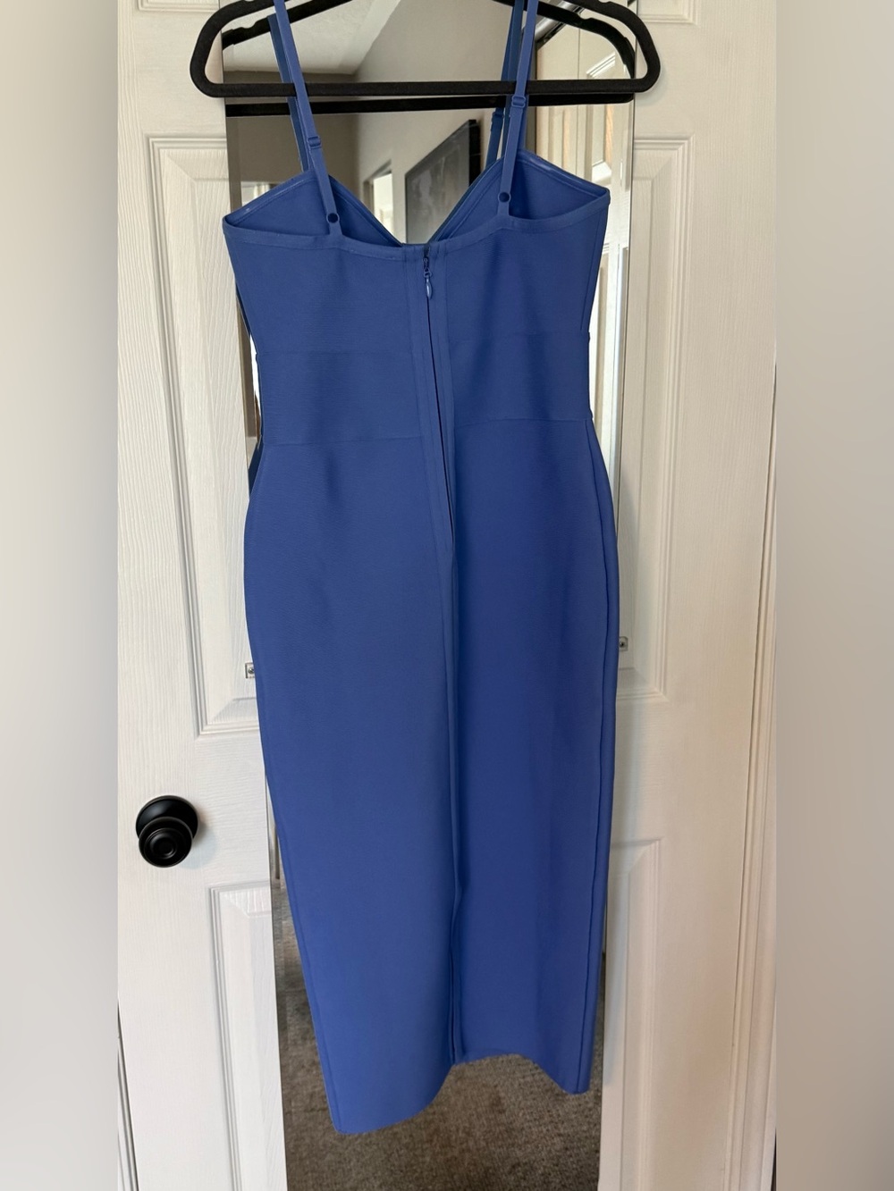 Sleek Blue/Violet Midi Bodycon Dress - Picture 6 of 7